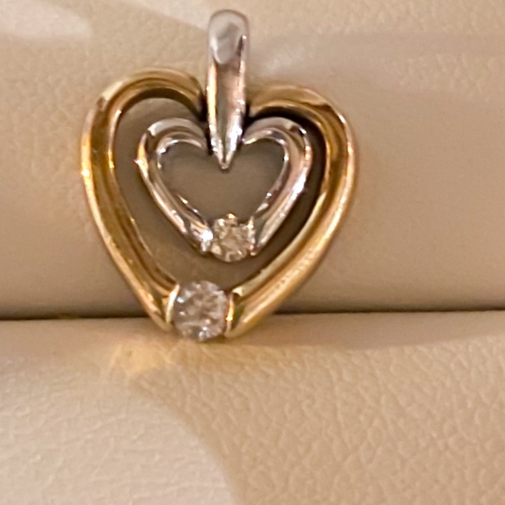 Gold Silver Diamond Pendant